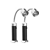 Lámpara de barbacoa Hemoton, 2 piezas de luz LED magnética para barbacoa, luz para parrilla, luz para parrilla, lámparas de luz para barbacoa, accesorios ajustables de 360 ​​grados para barbacoa al aire libre para acampar, fiesta, negro